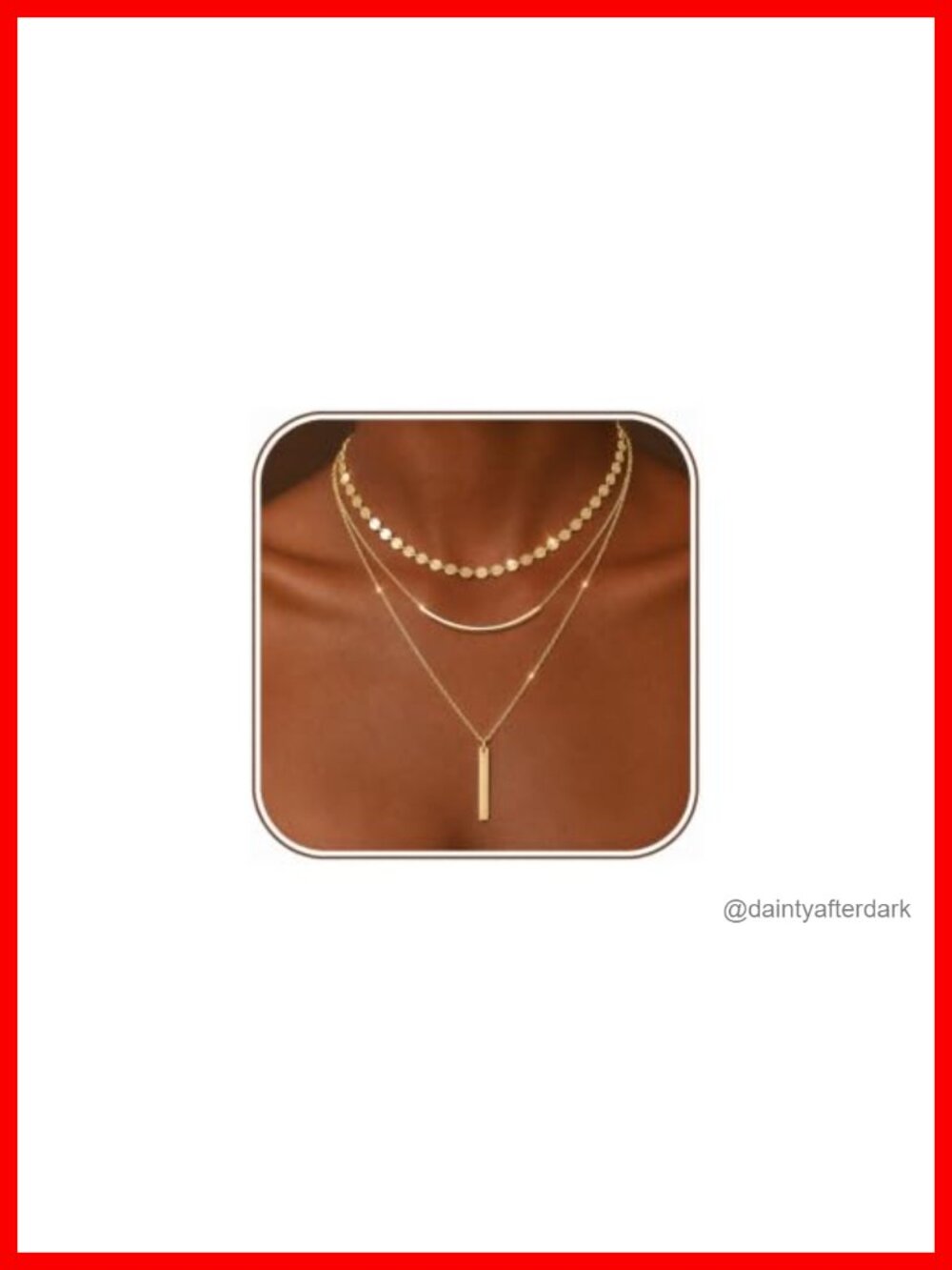 3 Layered Dainty Chain Necklace Stack Set, 14K Gold Plated, 3 Separate Chains